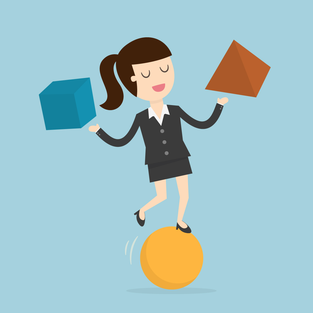 girl balances on ball to illustrate work-life balance