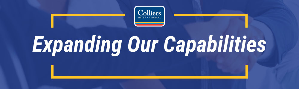 Banner with Colliers logo, reading "Expanding Our Capabilities"