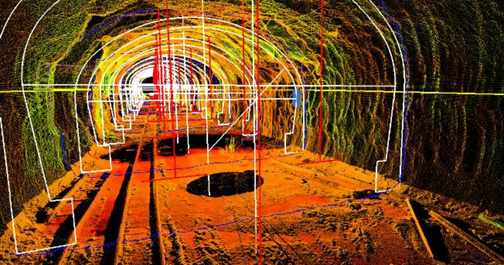 3D scan of a rail tunnel from surveying railroads